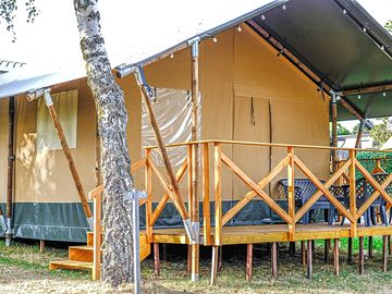 outside of the tent