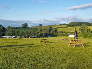 View of the beer garden and pitches