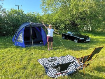 Grass camping pitch