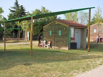 One of the pitches with its own toilet and shower facilities