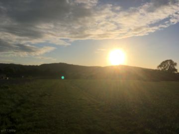 Sunset over the south downs way