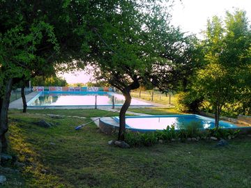 Large swimming pool and paddling pool