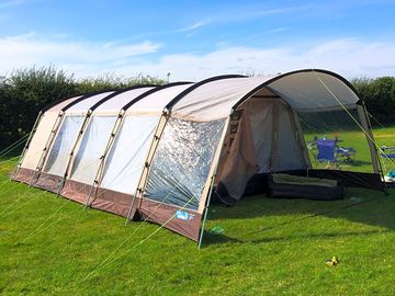 Large tent on grass pitch