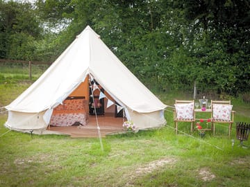 Exterior of bell tent