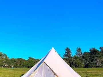 Mowed circular camping pitches