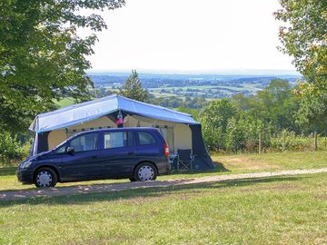 View over the valley from a pitch