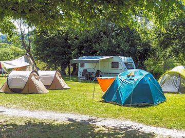 Grass pitches with partial shade