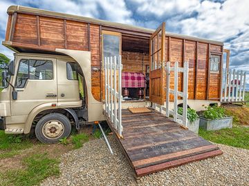 Renovated wooden horse box