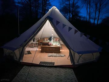 Glamping at night