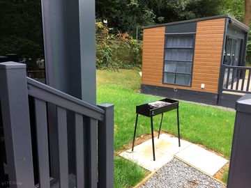 Bbq outside the glamping pod