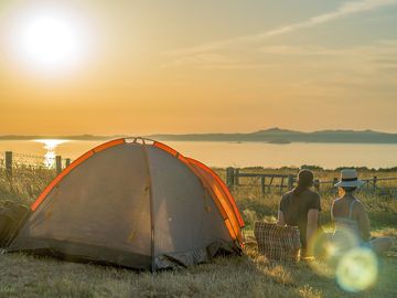 Sunset over St. Brides Bay from the camping field