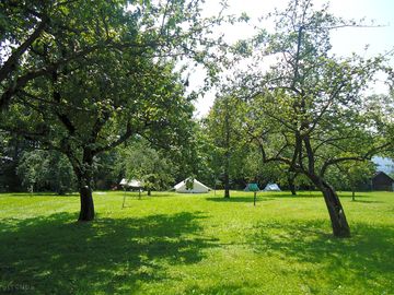 Rural camping near a small village