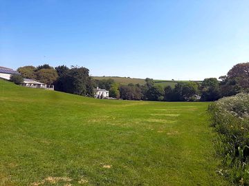 Sloping grass