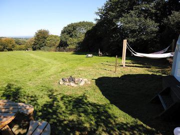 View down the field