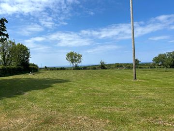 Campsite overlooking cardigan bay