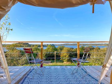 Private deck with a view over the water