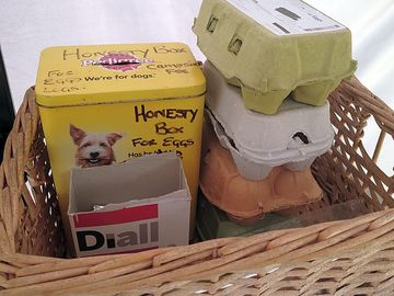 Honesty box and fresh eggs