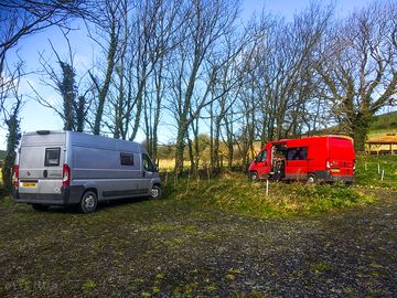 Campervan area in spring