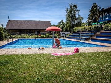 Swimming pool at camping auf kengert