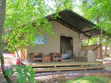 Spacious decked area to sit and have a morning coffee