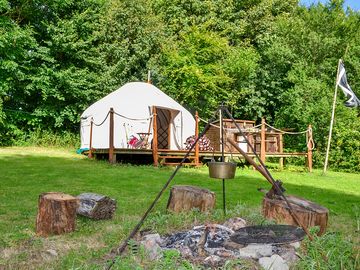 Most yurt sites do not permit open campfires but here you can enjoy a campfire and cooking tripod
