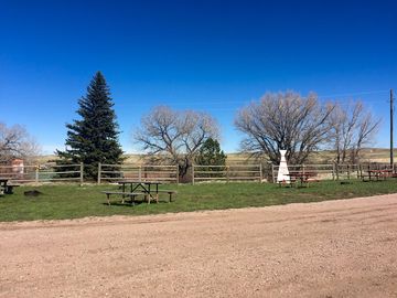 Picnic tables and plenty of room for a firepit