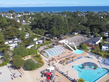 Aerial view of the campsite