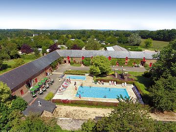 Aerial view of the swimming pool and kids' pool