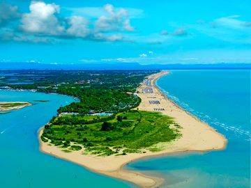 The beach and lagoon