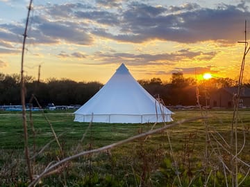 Sunset over the bell tent (added by manager 05 Sep 2022)