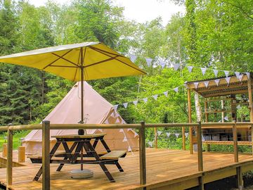 Terrace by the bell tent