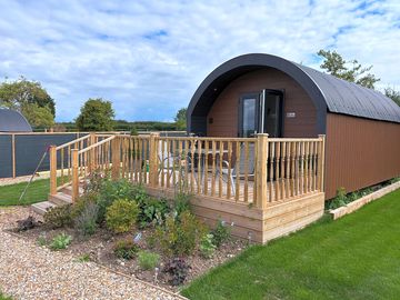Entrance to the pod and decking