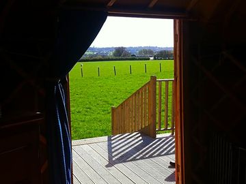 View through the doors of the 20ft Yurt. (added by manager 29 Apr 2013)