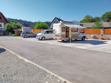 Touring pitches next to tarmac