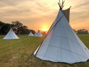 Sunset view over the tipis (added by manager 13 Aug 2020)