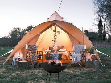 Dusk around the bell tent