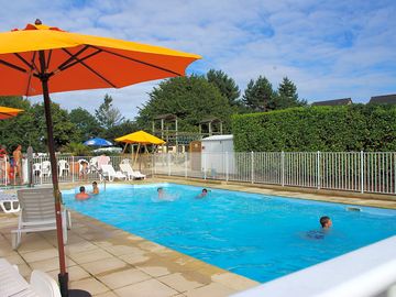 Heated outdoor swimming pool