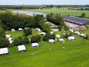 Aerial shot of the campsite