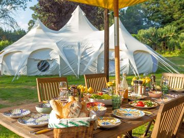 The mighty 8-Person Mahal. The biggest bell tent in the world!!
