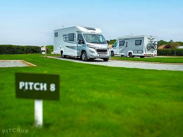 A motorhome on one of our fully-serviced pitches.
