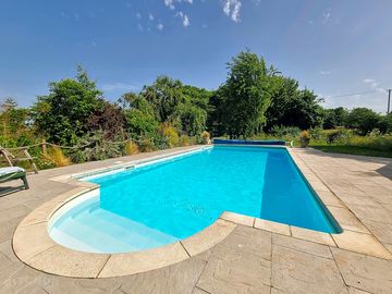 Outdoor heated swimming pool