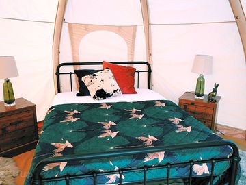 Proper double bed and bedside storage