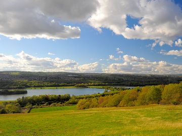 View from the play area over rother valley country park's lake