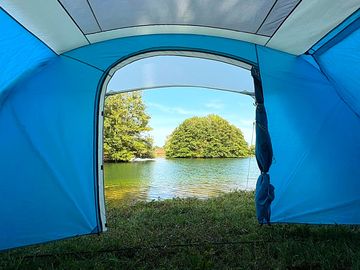 Inside the tent