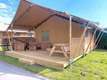 Safari tent deck