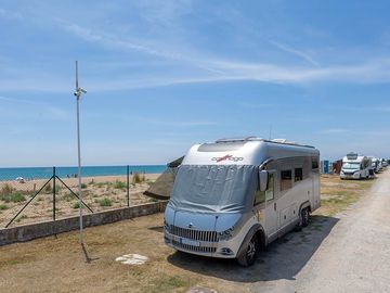 Electric pitch by the beach