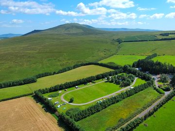 Aerial view of the landscape around the site