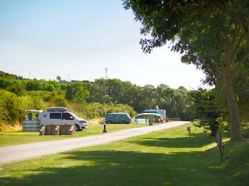 Terraced electric hook up pitches