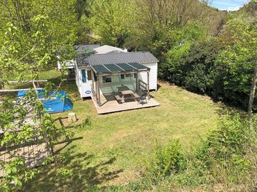 Aerial view of the static caravan