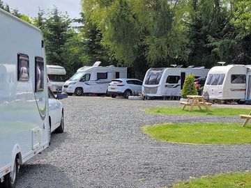 Hardstanding pitches with grass areas